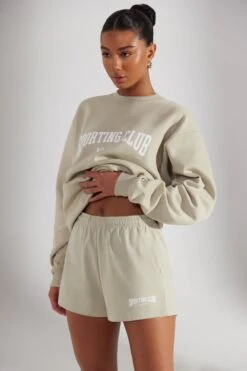 Sweat Shorts In Limestone -Core Fit Shop BT0512 5 Groundwork Limestone Mini Shorts