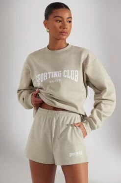 Sweat Shorts In Limestone -Core Fit Shop BT0512 6 Groundwork Limestone Mini Shorts