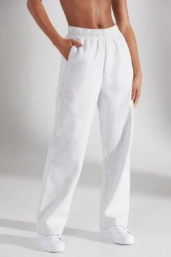 Wide Leg Joggers In Heather Grey -Core Fit Shop BT0514 1 Principal Marled Grey Wide Leg Joggers