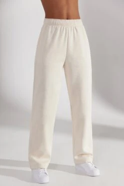 Wide Leg Joggers In Heather Oat -Core Fit Shop BT0514 2 Principal Oat Wide Leg Joggers