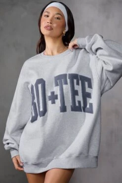 Oversized Sweatshirt In Grey Marl 14 Oversized Sweatshirt In Grey Marl -Core Fit Shop BT0515 1 Grey Marl Oversized Sweater 60de5643 e3f1 4155 8264 c4fd14d0adee