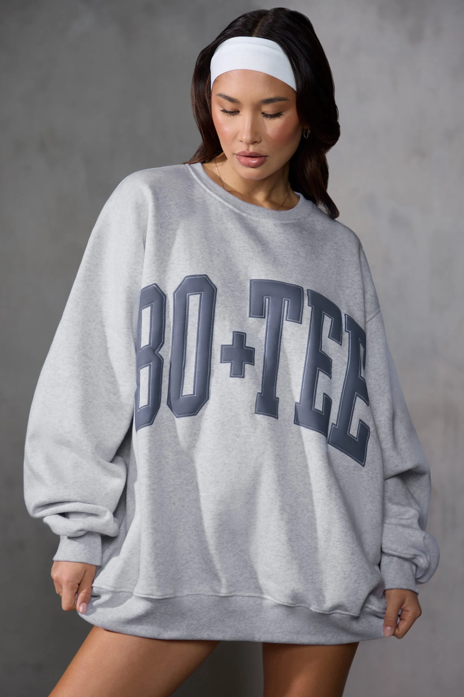 Oversized Sweatshirt In Grey Marl 7 Oversized Sweatshirt In Grey Marl - Image 5