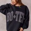 Oversized Sweatshirt In Black 2 Oversized Sweatshirt In Black -Core Fit Shop BT0515 3 Black Oversized Sweater