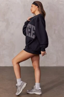 Oversized Sweatshirt In Black -Core Fit Shop BT0515 5 Black Oversized Sweater