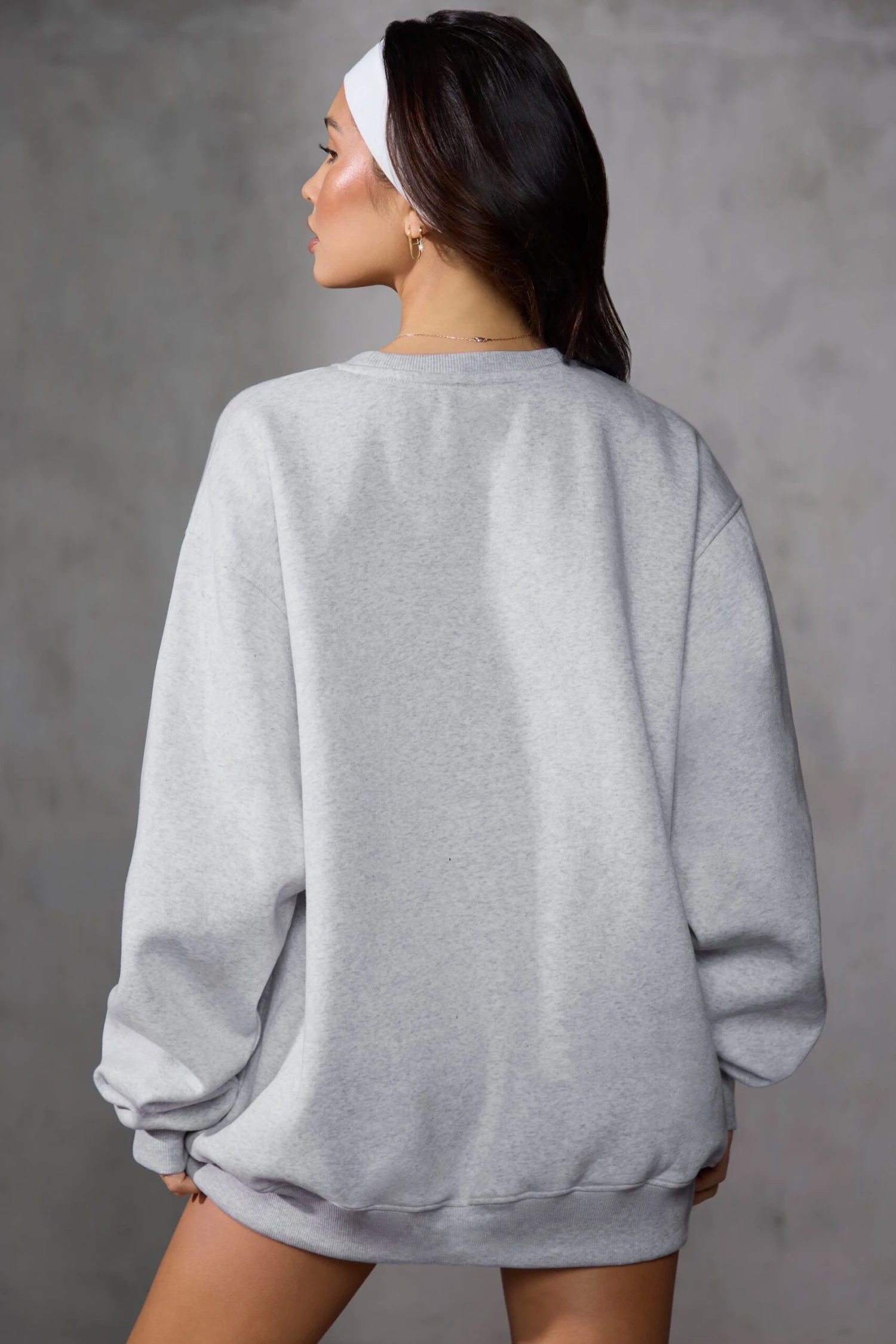 Oversized Sweatshirt In Grey Marl 4 Oversized Sweatshirt In Grey Marl - Image 2