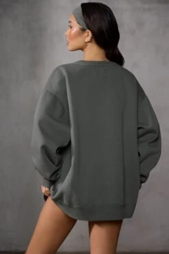 Oversized Sweatshirt In Charcoal -Core Fit Shop BT0515 6 Dark Grey Oversized Jumper 0b31fc38 8161 4828 9407 6665036738b0