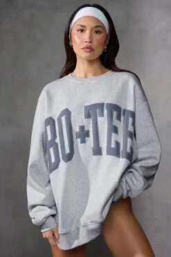 Oversized Sweatshirt In Grey Marl