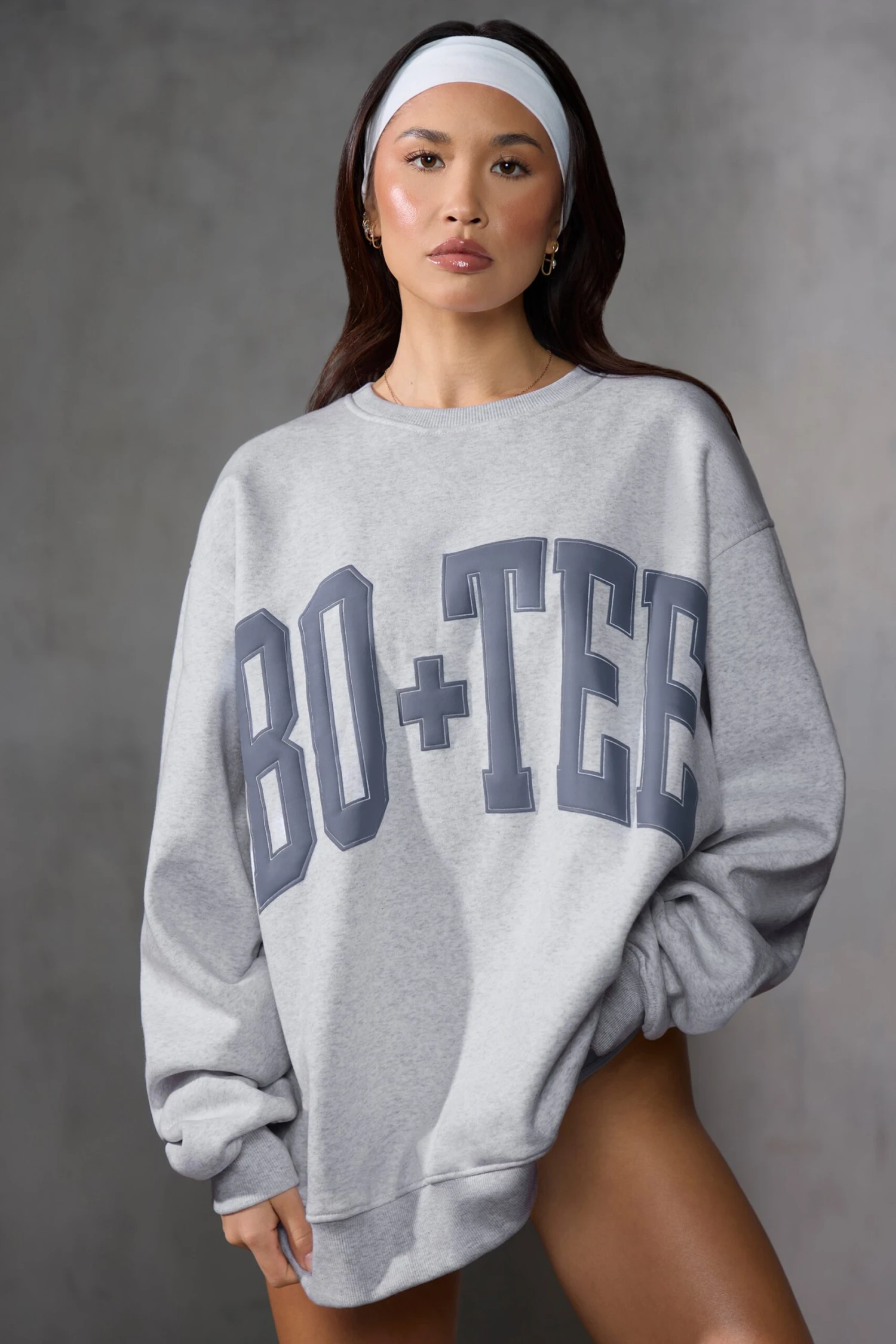 Oversized Sweatshirt In Grey Marl 3 Oversized Sweatshirt In Grey Marl