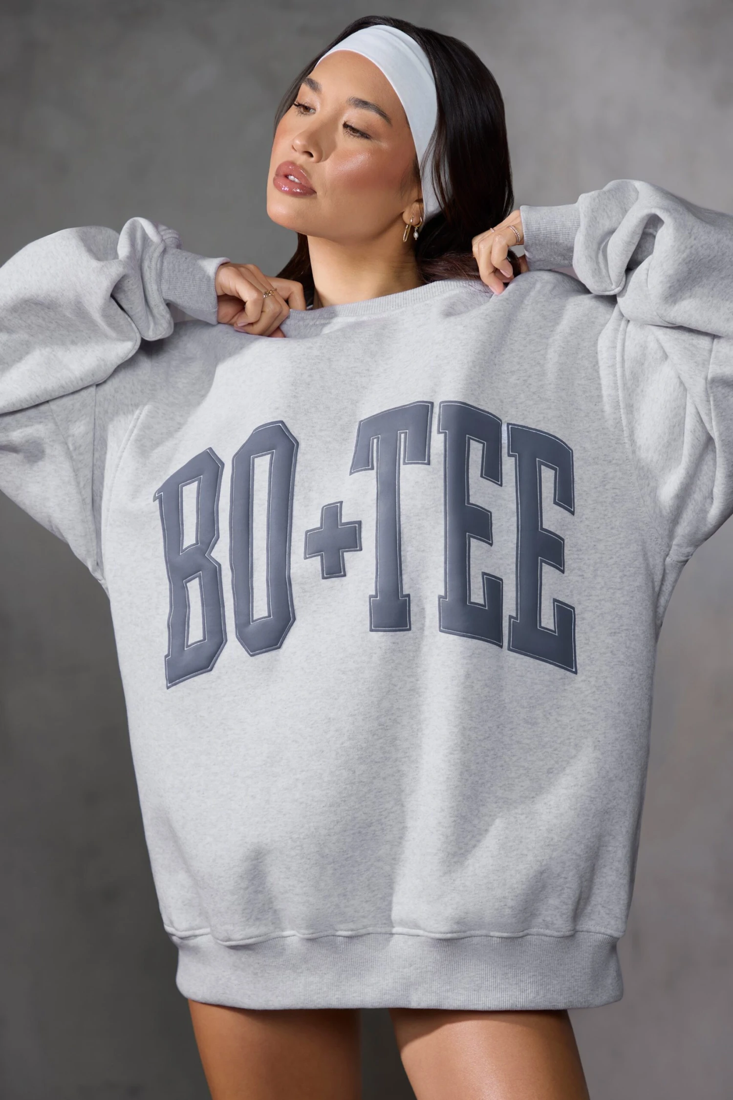 Oversized Sweatshirt In Grey Marl 6 Oversized Sweatshirt In Grey Marl - Image 4