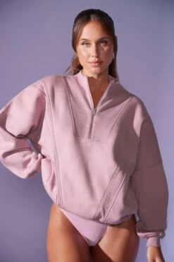 Oversized Half Zip Sweatshirt In Dusty Mauve 14 Oversized Half Zip Sweatshirt In Dusty Mauve -Core Fit Shop BT0517 4 Comfort Zone Rose Oversized Half Zip Sweater 7e560b9d b4bf 4fda 9ea4 5c6ca1de50b9
