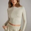 Soft Rib Long Sleeve Top In Limestone -Core Fit Shop BT0518 1 Elementary Limestone Long Sleeve Top