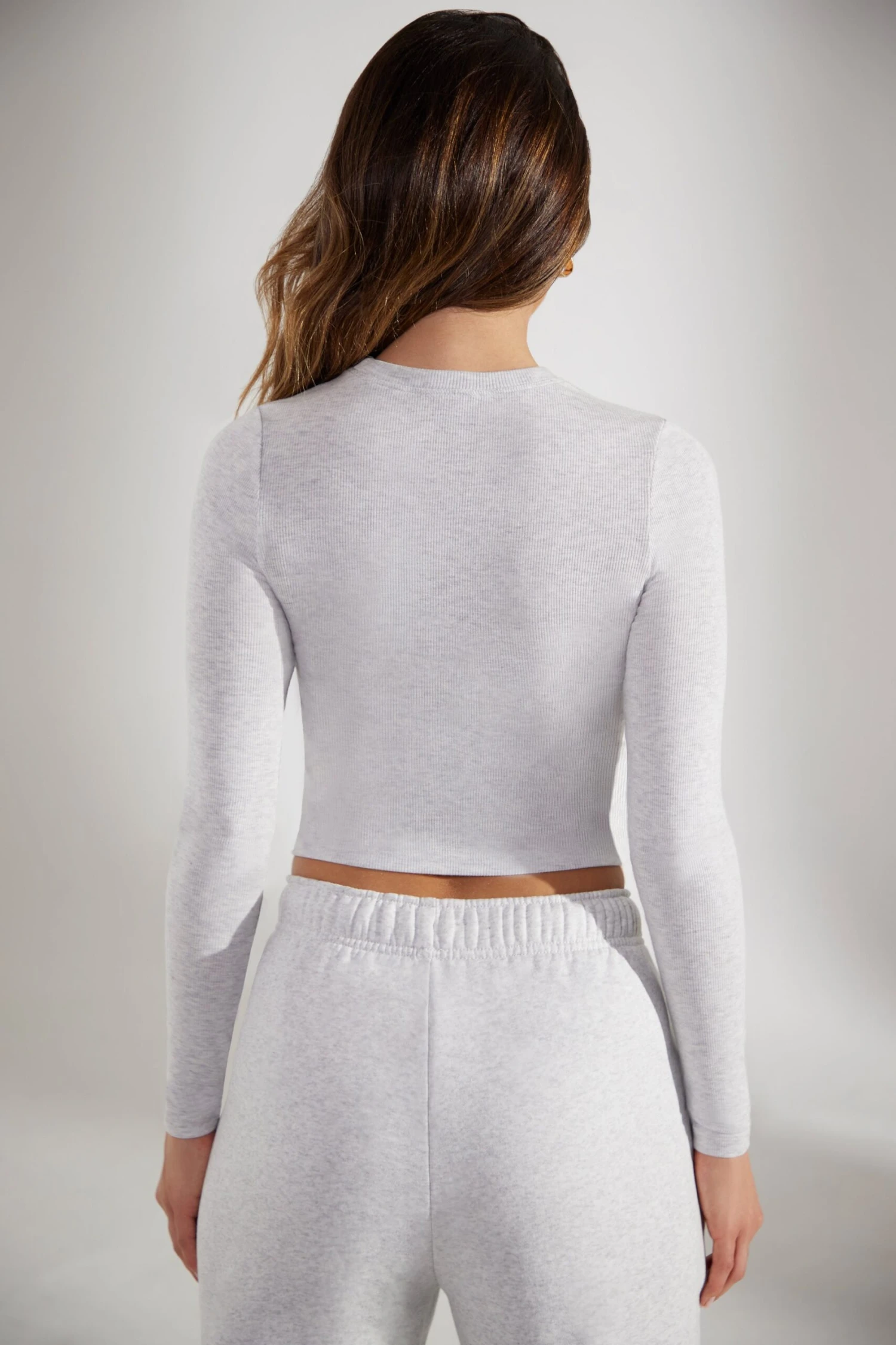 Soft Rib Long Sleeve Top In Heather Grey 4 Soft Rib Long Sleeve Top In Heather Grey - Image 2