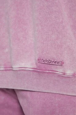 Oversized Sweatshirt In Berry -Core Fit Shop BT0565 5 Recovery Berry Acid Wash Oversized Sweatshirt