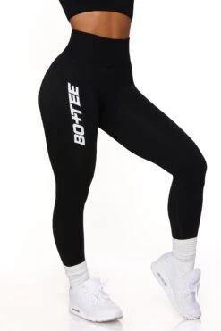 Full Length Seamless Leggings In Black -Core Fit Shop BT0568 2 Black Leggings