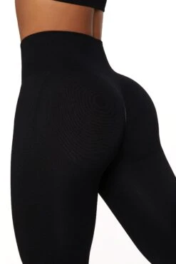 Full Length Seamless Leggings In Black -Core Fit Shop BT0568 3 Black Leggings
