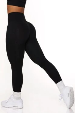 Full Length Seamless Leggings In Black -Core Fit Shop BT0568 5 Black Leggings