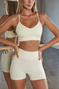 Scoop Neck Multi Strap Sports Bra In Ivory -Core Fit Shop BT0570 7 Ivory Scoop Neck Back Detail Sports Bracopy 1011abba dc53 4c41 8d7c a7e766126986