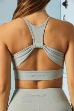 Racer Cut Out Crop Top In Grey -Core Fit Shop BT0580 5 Grey Racer Front Crop Topcopy