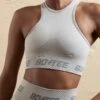 Seamless Racerback Crop Top In Silver