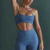 Asymmetric Neckline Sports Bra In Blue 2 Asymmetric Neckline Sports Bra In Blue -Core Fit Shop BT0600 BT0607 2 Enhance Robust Blue Cross Over Sports Bra Cycling Shorts a6796021 57e0 4a18 8c51 15f6471fef2b