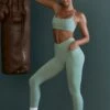 High Waist Wrap Over Leggings In Sage -Core Fit Shop BT0605 BT0604 2 Sage Full Length Leggings Scoop Sports Bra 8e04d1de 49e9 405d 84f0 60882d7ca4a2