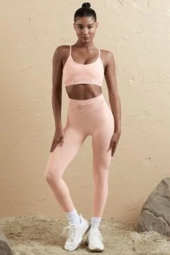 Seamless High Waist Leggings In Blush -Core Fit Shop BT0610 BT0591 1 Peach Sports Bra Sports Leggings 2be687e1 80f1 4afe 8aa4 8f10ab0ec0a0