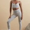 Seamless High Waist Leggings In Silver -Core Fit Shop BT0610 BT0591 2 Silver sports bra leggings ad26fba4 1ff8 40f1 9fce aba5b242d292
