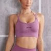 Scoop Neck Sports Bra In Mauve -Core Fit Shop BT0615 BT0612 1 Aligned Pink Scoop Sport Bra Superset Full Length Leggings