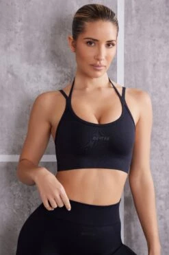 Scoop Neck Sports Bra In Jet Black -Core Fit Shop BT0615 BT0612 1 Superset Black Scoop Sport Bra Full Length Leggings