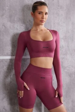 Long Sleeve Crop Top In Dark Rose 15 Long Sleeve Crop Top In Dark Rose -Core Fit Shop BT0616 BT0611 10 Rose Long Sleeve Crop Top Cycling Shorts 25c3cb90 16a8 41b9 a753 a324bbcb9202