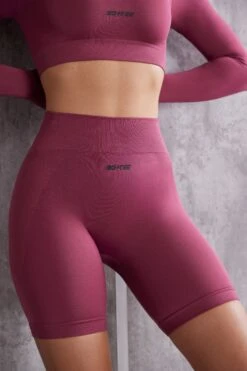 Biker Shorts In Dark Rose -Core Fit Shop BT0616 BT0611 14 Rose Long Sleeve Crop Top Cycling Shorts