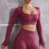 Long Sleeve Crop Top In Dark Rose -Core Fit Shop BT0616 BT0611 2 Rose Long Sleeve Crop Top Cycling Shorts 51f8ee2a 7c48 484a b39b 878acfb6b8c0