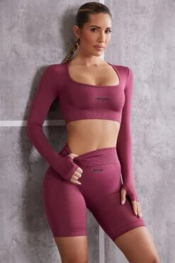 Long Sleeve Crop Top In Dark Rose 14 Long Sleeve Crop Top In Dark Rose -Core Fit Shop BT0616 BT0611 4 Rose Long Sleeve Crop Top Cycling Shorts e3dd9768 07b6 4ad8 9ccf 5445fab7f96c
