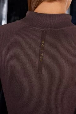 Zip Up Jacket In Brown -Core Fit Shop BT0619 6 Brown Zip Up Jacket