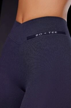 High Waist Ribbed Leggings In Navy -Core Fit Shop BT0621 BT0626 11 Navy Scoop Sport Bra Full Length Leggings e1ec4a97 9736 4aac 9544 5c939089b66c