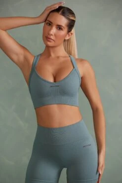 Super Sculpt Cross Back Sports Bra In Mineral Green 11 Super Sculpt Cross Back Sports Bra In Mineral Green -Core Fit Shop BT0638 3 Green Cross Back Sports Bra