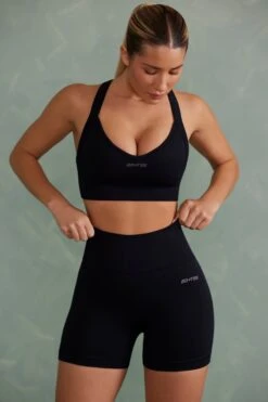 Super Sculpt Mini Shorts In Onyx Black 10 Super Sculpt Mini Shorts In Onyx Black -Core Fit Shop BT0640 1 Black Mini Shorts