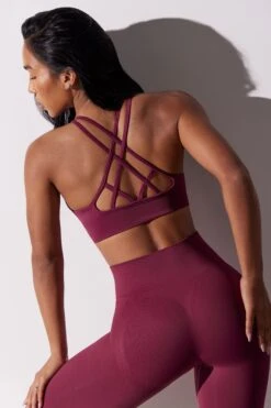 Scoop Neck Multi Strap Sports Bra In Plum -Core Fit Shop BT0646 1 Plum Scoop Sport Bra 3a742deb 9578 473c b25c 95c52cbb7328