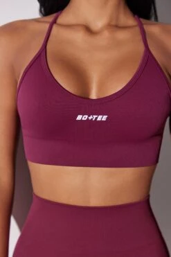 Scoop Neck Multi Strap Sports Bra In Plum -Core Fit Shop BT0646 8 Plum Scoop Sport Bra 49f51695 ef35 41b6 b128 5cc329fa0220