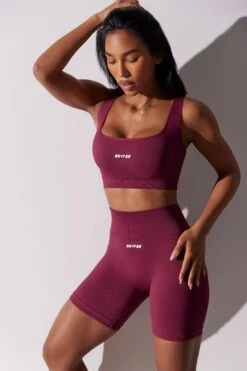 Open Back Square Neck Sports Bra In Plum 13 Open Back Square Neck Sports Bra In Plum -Core Fit Shop BT0649 2 Plum Biker Shorts cda4963e b1c1 4518 868f 706463582fb1