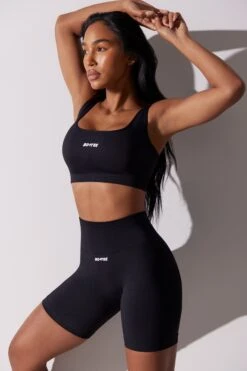 High Waist Super Sculpt Biker Shorts In Black -Core Fit Shop BT0649 3 Black Biker Shorts