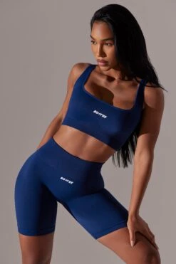 High Waist Super Sculpt Biker Shorts In Navy -Core Fit Shop BT0649 3 Navy Biker Shorts