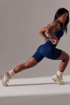 High Waist Super Sculpt Biker Shorts In Navy -Core Fit Shop BT0649 7 Navy Biker Shorts