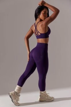 High Waist Super Sculpt Leggings In Purple -Core Fit Shop BT0650 2 Purple Leggings