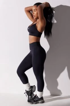 High Waist Super Sculpt Leggings In Black -Core Fit Shop BT0650 3 Black Leggings