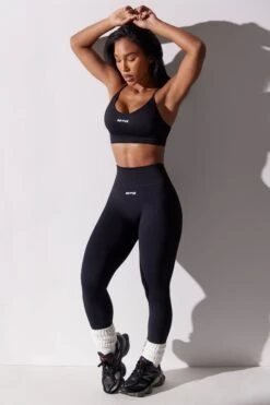 High Waist Super Sculpt Leggings In Black -Core Fit Shop BT0650 4 Black Leggings