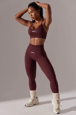 High Waist Super Sculpt Leggings In Burgundy