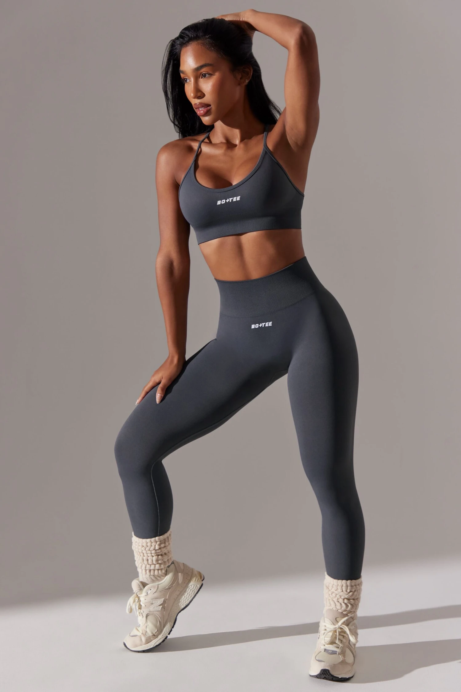 High Waist Super Sculpt Leggings In Grey 5 High Waist Super Sculpt Leggings In Grey - Image 3