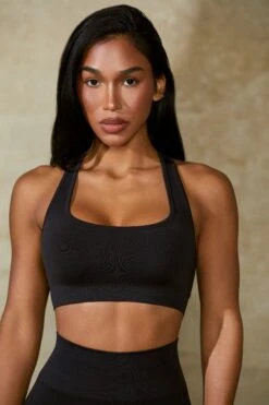 Cut Out Define Luxe Sports Bra In Black 13 Cut Out Define Luxe Sports Bra In Black -Core Fit Shop BT0666 1 Mindset Black Cut Out Sports Bra