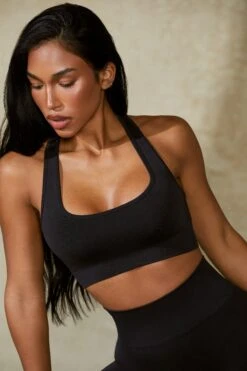 Cut Out Define Luxe Sports Bra In Black 14 Cut Out Define Luxe Sports Bra In Black -Core Fit Shop BT0666 3 Mindset Black Cut Out Sports Bra